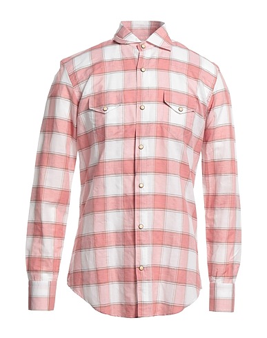 ELEVENTY Checked shirt Antique rose 67% Linen, 33% Cotton