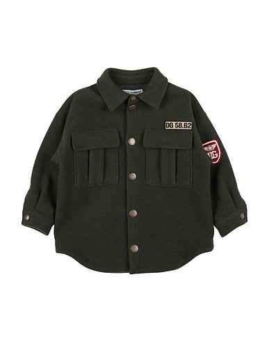 DOLCE&GABBANA Hemd mit Muster Militärgrün 65% Wolle, 30% Polyester, 5% Andere Fasern