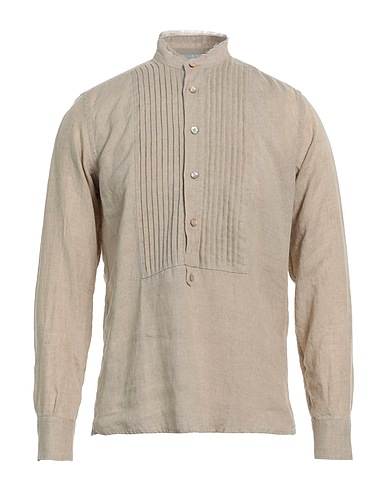 ELEVENTY Solid color shirt Beige 100% Cotton