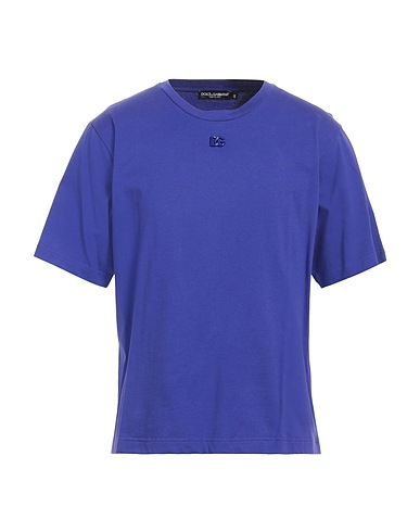 DOLCE&GABBANA Basic T-shirt Purple 100% Cotton, Brass