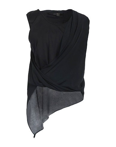 SEVENTY VENEZIA Top Black 50% Cotton, 50% Modal, Acetate, Silk