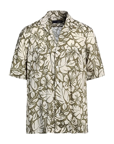 LARDINI Patterned shirt Military green 100% Cotton