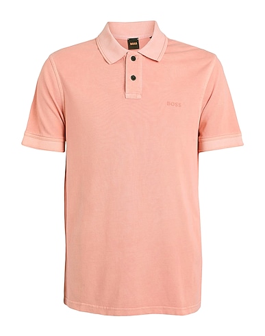 BOSS Polo shirt Salmon pink 100% Cotton