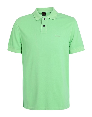 BOSS Polo shirt Light green 100% Cotton