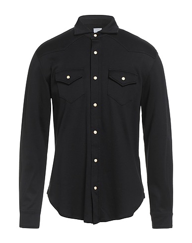 ELEVENTY Einfarbiges Hemd Schwarz 100% Baumwolle