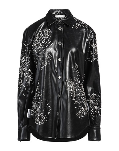 DES_PHEMMES Shirts Black 50% Polyester, 50% Polyurethane