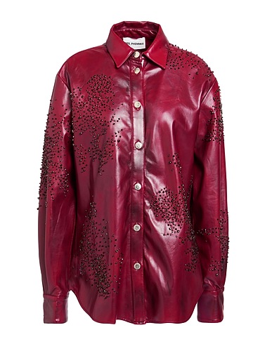DES_PHEMMES Shirts Burgundy 50% Polyester, 50% Polyurethane