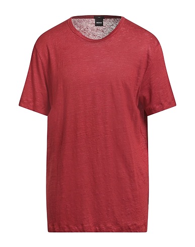 BOSS Basic T-Shirt Brick red 100% Linen