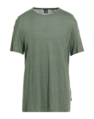 BOSS Basic T-Shirt Military green 100% Linen