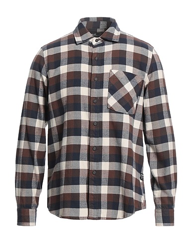 REPLAY Checked shirt Dark brown 100% Cotton
