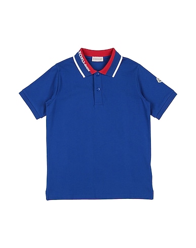 MONCLER Polo shirt Bright blue 100% Cotton