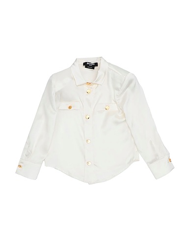 BALMAIN Solid color shirts & blouses Ivory 100% Silk
