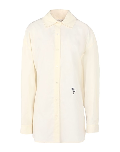 PALM ANGELS Solid colour shirts & blouses PANNA 100% Cotton, Polyester