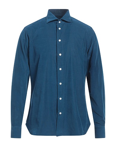 BORRIELLO NAPOLI Solid colour shirt Deep teal 100% Cotton