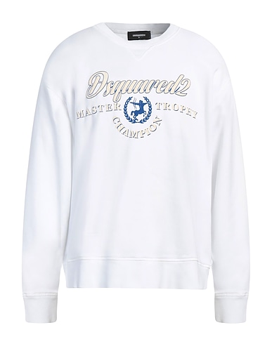 DSQUARED2 Felpa Bianco 100% Cotone, Elastan