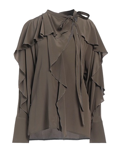 VICTORIA BECKHAM Top Verde militare 100% Seta, Fibra proteica del latte, Ottone