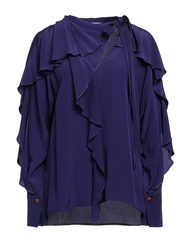 VICTORIA BECKHAM Silk top 100% Silk, Milk protein fibre, Brass