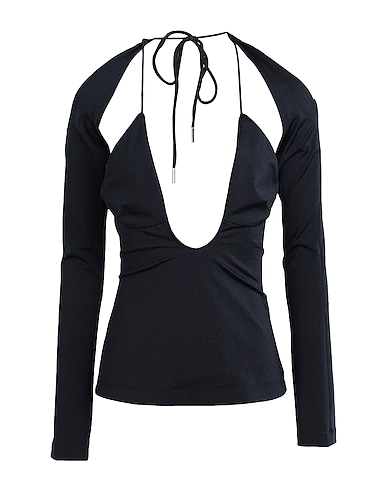 THE ATTICO Off-the-shoulder top Black 80% Polyester, 20% Elastane