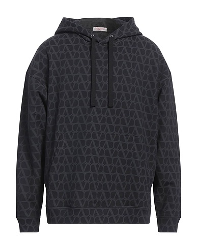VALENTINO GARAVANI Hooded sweatshirt Charcoal 100% Cotton, Elastane