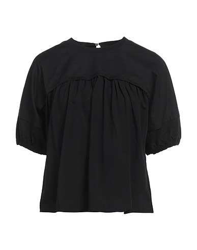ALPHA STUDIO TOPS & TEES Black 95% Cotton, 5% Elastane