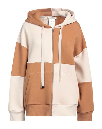 'S MAX MARA Hooded track jacket  Camel 88% Cotton, 8% Polyamide, 4% Elastane