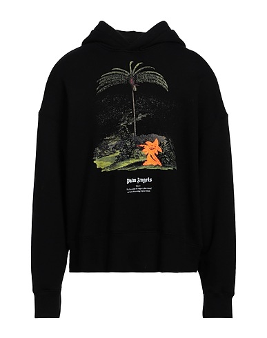PALM ANGELS Felpa Nero 100% Cotone, Elastan, Poliestere