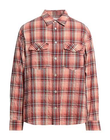 ISABEL MARANT Checked shirt Apricot 93% Cotton, 7% Linen