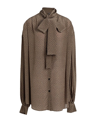 BALMAIN Patterned shirts & blouses Military green 100% Silk
