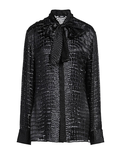 VERSACE Solid colour shirts & blouses Black 75% Viscose, 25% Silk