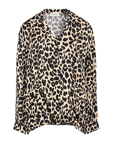 VICOLO Camisas y blusas estampadas Beige 100% Viscosa