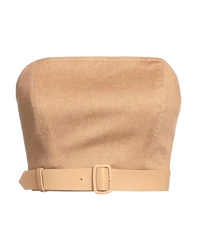 MAX MARA Top 100% Camel wool, Cow leather