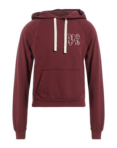 PALM ANGELS Hooded track jacket  Burgundy 100% Cotton, Elastane, Polyester