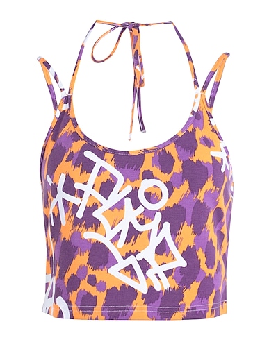 PUMA x X-GIRL Top PUMA X X-GIRL AOP Crop Top
 Purple 93% Cotton, 7% Elastane