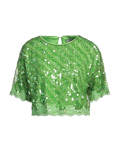 ERMANNO FIRENZE Top Green 100% Polyester, Cotton, Polyamide