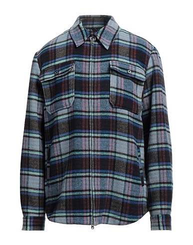 GREY DANIELE ALESSANDRINI Camicia a quadri Blu chiaro 70% Cotone, 25% Poliestere, 5% Altre Fibre