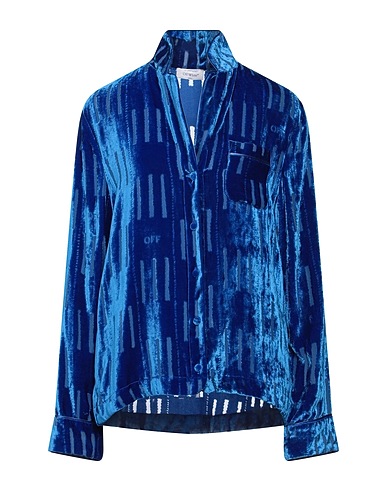 OFF-WHITE™ Solid colour shirts & blouses Blue 79% Viscose, 21% Silk