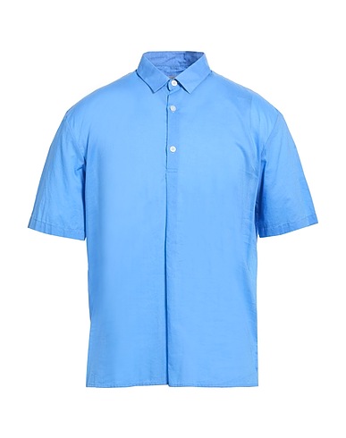 DANIELE ALESSANDRINI HOMME Einfarbiges Hemd Hellblau 100% Baumwolle