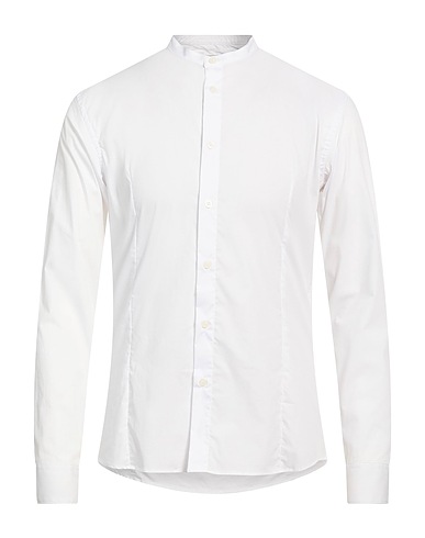 GREY DANIELE ALESSANDRINI Solid colour shirt BIANCO 72% Cotton, 25% Polyamide, 3% Elastane