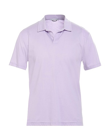 GREY DANIELE ALESSANDRINI Polo shirt Mauve 50% Polyester, 50% Cotton