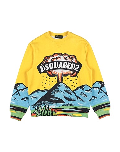 DSQUARED2 Sweatshirt Yellow 100% Cotton, Elastane
