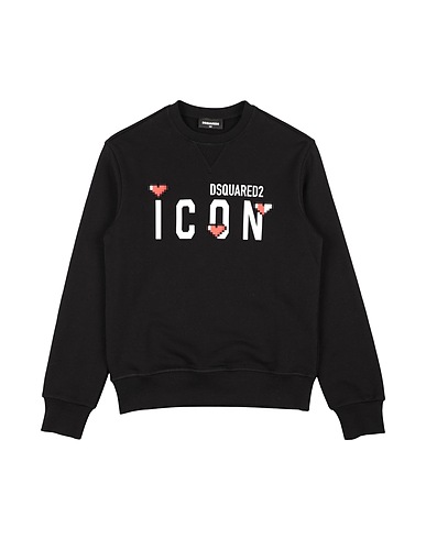 DSQUARED2 Sweatshirt Black 100% Cotton, Elastane, Silicone