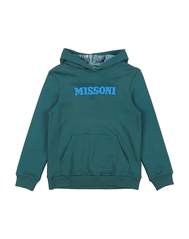 MISSONI KIDS Sweatshirt Deep teal 100% Cotton, Elastane, Polyester, Ceramic