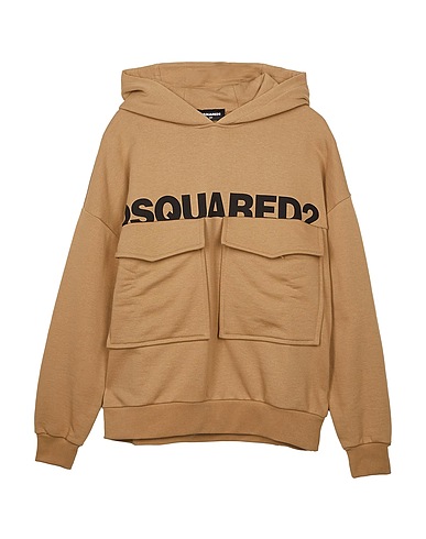 DSQUARED2 Hooded track jacket  Khaki 100% Cotton, Elastane