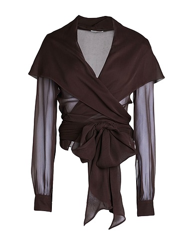 SAINT LAURENT Silk top Dark brown 100% Silk