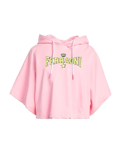 CHIARA FERRAGNI Hooded track jacket  Pink 100% Cotton