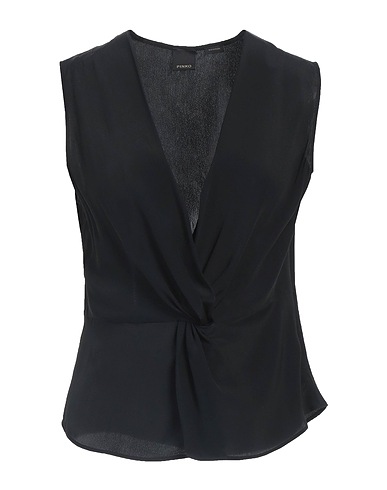 PINKO Top Black 76% Acetate, 24% Silk