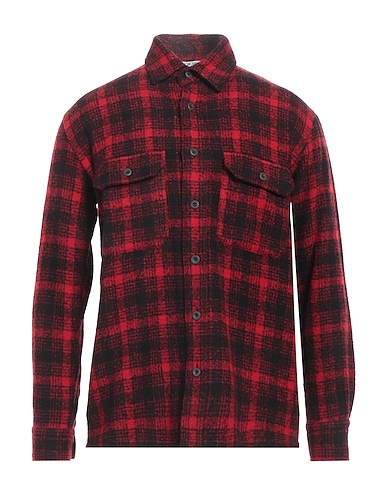 DESTIN Checked shirt Red 77% Wool, 19% Polyamide, 3% Cashmere, 1% Silk