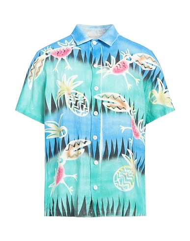JUNGMAVEN Patterned shirt Azure 100% Cotton