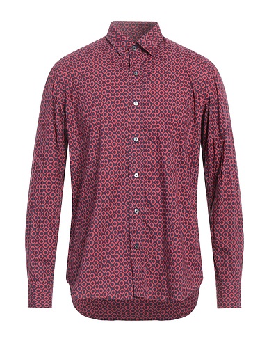 SALVATORE PICCOLO Patterned shirt Burgundy 100% Cotton