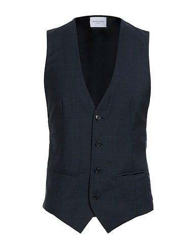 BORGHESI Waistcoat Blue 100% Virgin Wool